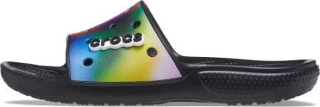 Crocs Unisex Adult Classiccrocssolarizedslide Blk/Mlti Black/Multi Slide-10 Kids Uk (207557-0C4)