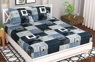Bsb Home Microfiber 144 Tc Aspire 2.O Collections Soft Breathable Wrinklefree Cheks Printed Double Bedsheets With 2 Regular Size Pillow Covers, Color Black Grey And White