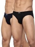 Levi’s Men’s Cotton Style #011 Comfort Regular Fit Solid Brief (Pack of 2) (#011-BRIEF-BLK/NAVY-P2_Black, Navy_L)