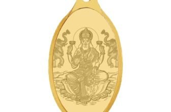Whp Jewellers 24Kt (999) 1 Gram Goddess Lakshmi Yellow Gold Lakshmi Pendant