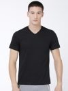 Levi’S Solid Men V Neck Black T-Shirt