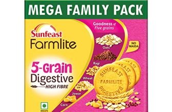 Sunfeast Farmlite 5 Grain Digestive Biscuit, High Fibre Biscuit, Goodness Of 5 Grains, 800 G Pack