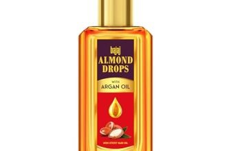 Bajaj Almond Drops Almond + Argan Hair Oil – 200Ml | Provides 3-Way Damage Protection | For Soft And Shiny Hair | Non-Sticky Formula | With Almond Oil & Argan Oil