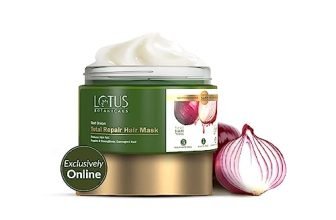 Lotus Botanicals Red Onion Total Repair Hair Mask |Hair Mask For Damaged Hair | Prevents & Controls Hairfall | Stimulates Hair Growth | No Sulphates, No Silicones, No Toxic Chemicals | 200G