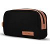 AirCase Canvas Toiletry kit Travel Organizer with Handle, Easy to Clean Compact Storage Pouch for Shaving, Makeup, Cosmetic, Gadgets, for Men & Women, Black