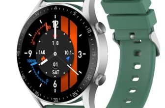Fire-Boltt India’S No 1 Smartwatch Brand Talk 2 Bluetooth Calling Smartwatch With Dual Button, Hands On Voice Assistance, 120 Sports Modes, In Built Mic & Speaker With Ip68 Rating (Silver Green)