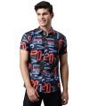 LookMark Men’s Regular (Printed Shirt Alpha-L_Black L)