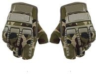 AutokraftZ Half Finger Motorcycle Gloves for Bike Riding, Cycling, Comfortable, Super Grip (Large, Green, Set of 2)
