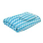 Status Contract Microfiber Towels For Bath-Soft Coral Fleece Towel With Hook Quick Dry Super Absorbent-Stripes Bath Towel For Men And Women-70 X 140 Cm And Hand Towel 40X60Cm (Sky)