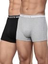 Levi’s Men’s Cotton Style #003 Comfort Regular Fit Solid Trunk (Pack of 2) (#003-TRUNK-LT GMEL/BLK-P2_Light Grey Melange, Black_L)