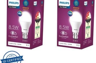 Philips 8.5 W Round B22 Led Bulb(White, Pack Of 2)