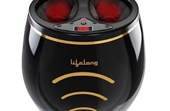 Lifelong Llm432 Air Bag Foot Massager | Shiatsu Foot Massager Machine With Soothing Heat, Deep Kneading Therapy, Air Compression, For Blood Circulation And Foot Wellness, Brown