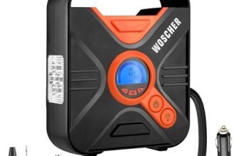 Woscher Propower 300Psi Smart Tyre Inflator 802D For Cars & Bikes | Free Woscher Perfume | Digital Display | Led Light With Sos | Multiple Modes | Multiple Nozzles & Storage Bag | 1+1 Years Warranty