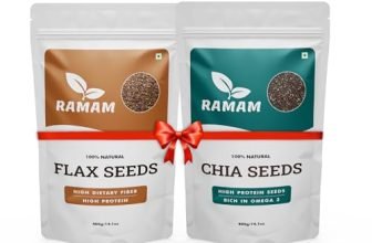 Ramam Chia Seeds & Flax Seeds Combo 400Gm Each | 100% Natural Raw Seeds For Eating | High Dietary Fiber & Protein | Rich In Magnesium, Omega 3| Gluten Free | Manage Cholesterol Level & Blood Pressure |