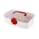 Cello Medico Small First Aid Box | BPA-Free Emergency Indoor Outdoor Medical Utility Cabinet Organizer | Light Weight & Portable Handle | Plastic Medical Box | Transparent