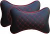 Adroitz Car Neck Rest Pillow Head Rest Cushion for Maruti Suzuki WagonR, Maruti Suzuki Swift, Hyundai Creta, Maruti Suzuki Baleno (Black, with Red Embroidery) -2 Pieces