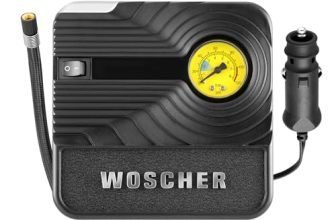 Woscher 801 Rapid Performance Car Tyre Inflator For Car Or Tyre Inflator For Bike | Portable 12V Air Compressor For Car Pump With Led Light | Air Pump For Car| Car Air Pump For Tyres