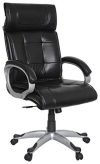 Unicos Townsville Chile High Back Office Chair (Black) Fixed Arm | 1 Min Easy Installation (Fabric)