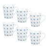 Treo By Milton Earthen Art Ceramic Mug, Set Of 6, 210 Ml, Blue Diamond