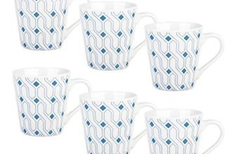 Treo By Milton Earthen Art Ceramic Mug, Set Of 6, 210 Ml, Blue Diamond