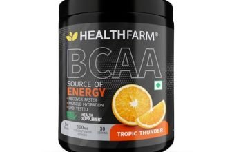 Healthfarm Bcaa 2:1:1 Powder (Branched Chain Amino Acids) – Bcaa Powder For Muscle Recovery – Gluten Free – 5000Mg Per Serving,30 Servings -Flavor- Tropic Thunder
