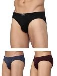 Levi’S Men’S Cotton Style #011 Comfort Regular Fit Solid Brief (Pack Of 3) (#011-Brief-Blk/Nmel/Wine-P3_Black,N.Melange,Wine_M)