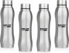 Nirlon Ozone Single Wall Water /Fridge Refrigerator 1000 Ml Bottle(Pack Of 4, Silver, Steel)