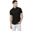 Dennis Lingo Men’s Polka Dot Black Slim Fit Cotton Casual Shirt (C805_Black_S)