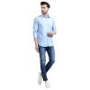 Tee Projekt Premium Plain Cotton Shirt for Men | Cotton Shirt | Casual Shirt | Solid Shirt | Full Sleeves | Formal Shirt (SFA-ST11-XL) Sky Blue