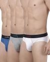 One8 By Virat Kohli Men’S Cotton Briefs (Pack Of 3) (103C1_White/Grey Mel/Royal Blue_Xx-Large_White/Grey Mel/Royal Blue_2Xl)