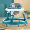 Staranddaisy 360� Baby Walker Adjustable Height, Multi-Function Anti-Rollover Folding Walker With Height Adjustable 6-24 Months Baby Walker With Recreational Toy Bar (Intelli-Blue)