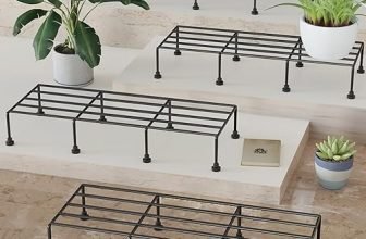 Wonderstand Titan Plant Stands (Set Of 4) Plant Stand For Balcony Rust Proof Metal Plant Stand For Living Room With 7 Layer Coating (Rectangle Black)