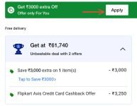 Lowest : Apple Macbook Air M1 at 62,789 (Effectively). •1st Tap To Save ₹3000 Coupon. •Then Buy Using SBI Credit Cards to Get ₹2250 Off. ₹61740 with Flipkart Axis Credit Card.
