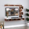 Anikaa Larisa Engineered Wood Wall Mount Tv Unit/Tv Stand/Tv Cabinet/Tv Entertainment Unit/Set Top Box Stand (Ideal For 43 Inch) (D.I.Y) (Walnut White)