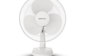 Bajaj Frore Neo Table Fan 400 Mm | Table Fans For Home & Office |Aerodynamically Balanced Blades| 100% Coppermotor| Highair Delivery|3-Speed Control| 2-Yr Warranty White