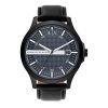 Armani Exchange Leather Analog Multi-Colour Dial Men Watch-Ax2411, Black Band