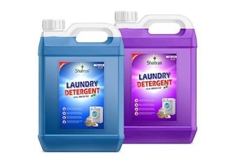 Shatras Laundry Liquid Detergent Hypoallergenic, pH-Neutral Dermatologist-tested, Sensitive Skin-Friendly, Enzyme-Free, Ultra Concentrated EasyDose, Free & Clear-Lavender & Fresh