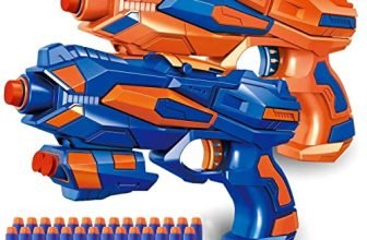 Magicwand® Plastic Foam Dart Guns with 16 Bullets【Pack of 2 Guns】【Colors as Per Stock】