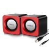 FRONTECH Premium 2.0 Channel USB Powered Speakers with 1.5W x 2 Output, AUX Input, and 1-Year Warranty (Red)