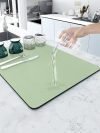 Cortina Dish Drying Mat For Kitchen, Water Absorbent Mat, Drying Mat For Kitchen Utensils, Water Absorbent Mats For Kitchen Items (40*30 Cm), Sage