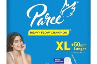 Paree Dry Feel Sanitary Pads For Women |Xl-40 Pads|Heavy Flow Champion|Double Feathers For Extra Coverage|Quick Absorption