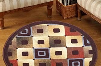 Status Contract Nylon Floor Round Carpet Mats For Living Room, Dining Room, Bathroom, Hall, Restaurant With Anti Skid Backing (30 X 30 Inches)