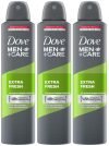 DOVE Men+Care Extra Fresh Dry Spray Antiperspirant Deodorant (Pack of 3) Deodorant Spray  –  For Men(750 ml, Pack of 3)