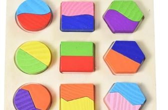 SHINETOY Shape Simple Wooden Puzzle Set for Toddlers First Shape Toys Color Shape Sorting Puzzle Peg Matching Montessori Geometric Early Educational Toys
