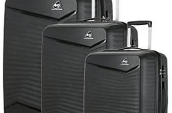 American Tourister Kamiliant Kam-Rocklite Set Of 3 Trolley Bags 55 Cm, 68 Cm And 79 Cm Small, Medium And Large Hard-Sided Polypropylene 4 Wheeler Spinner Luggage (Black)