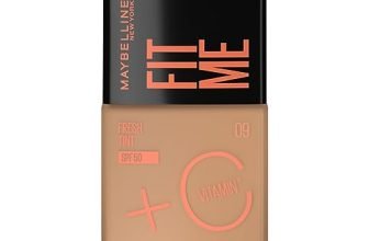 Maybelline New York Liquid Foundation, Lightweight Skin Tint With Spf 50 & Vitamin C, Natural Coverage, For Daily Use, Fit Me Fresh Tint, Shade 09, 30Ml