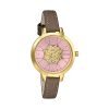 Sonata Women Leather Analog Pink Dial Watch-8141Yl02, Band Color-Brown