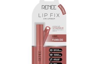 Renee Lip Fix 3 In 1 Tinted Lip Balm 02 Nutmeg 1.6 Gm, Heals Lightens & Nourishes | Dual Core Care Enriched With Vitamin E, Shea Butter & Jojoba Oil For Dry & Chapped Dry Lips