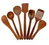 Simran Handicrafts Wooden Serving And Cooking Spoons Wood Brown Spoons Kitchen Utensil Set Of 7 – 8.3 Cm