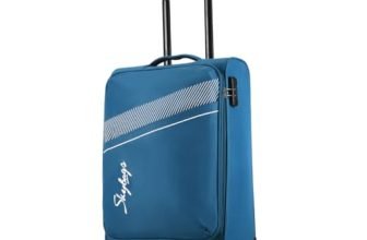 Skybags Trick Polyester Softsided 58 Cm Cabin Stylish Luggage Trolley With 4 Wheels | Blue Trolley Bag – Unisex